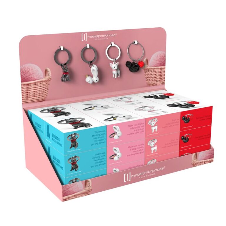 Small Key Ring Display Pets Themed Keyring Display - Kitschkool