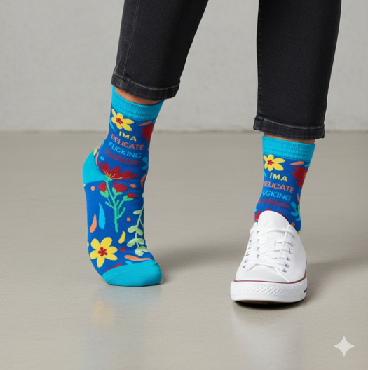 Delicate F Flower Socks - Image 2